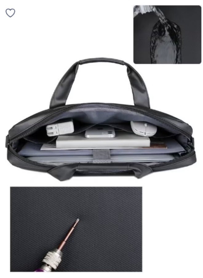 15.6-inch laptop bag, lightweight computer bag, business travel bag, water-resistant shoulder bag, messenger bag for men and women for work and office - Image 5